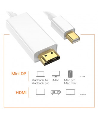 1.8M Mini DisplayPort Mini DP Thunderbolt Mini DisplayPort Para HDMI  Adaptador 1080p