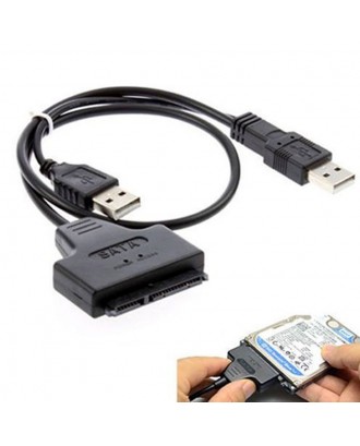 High Speed USB 2.0 To SATA 7+15 Pin 22 Adapter Cable For 2.5 HDD SSD Laptop Hard Disk Drive