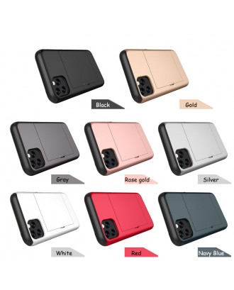 For iPhone 11 Case Card Holder Slot Armor Detachable Shockproof Slim Cover