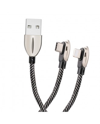 90 Angle 3A Fast Charge cable Type C Clble Lightning cable for Samsung  Xiaomi Huawei One Plus iPhone