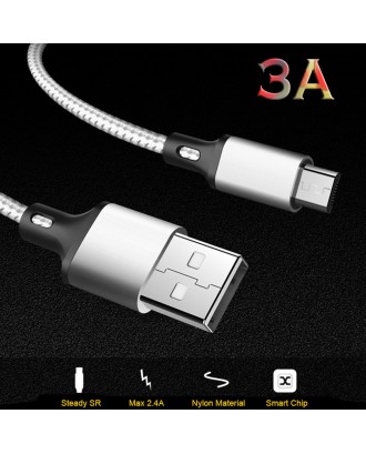 Micro USB Cable For Android Mobile Phone Fast Charging Max 3A Microusb Data Nylon Braided Cable Wire