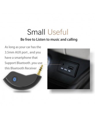 3.5mm AUX Car Bluetooth 4.2 Stereo Receiver Wireless Audio Speaker Music Streaming Audio Adapter Mic