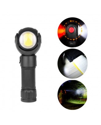 360 Degrees Rotating Head Flashlight Aluminum Alloy T6 COB LED USB Charging Torch with Tail Magnet Multi-function Long Shots