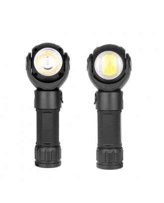 360 Degrees Rotating Head Flashlight Aluminum Alloy T6 COB LED USB Charging Torch with Tail Magnet Multi-function Long Shots