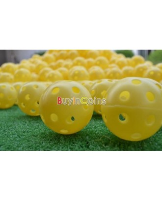 2Pcs Light Airflow Hollow Perforated Plastic Golf Practice Training Balls