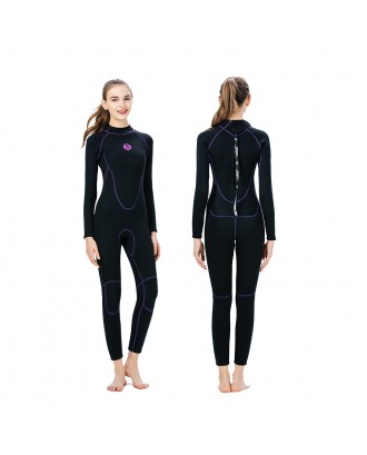 3MM Neoprene Women Wetsuit Scuba Diving Suit Long Sleeve Snorkeling Boating Swimming Windsurfing Swimwear