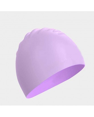 Silicone Solid Waterproof Swim Cap For Men Women UV Protection Flexible Elasticity Hat For Unisex Adult Swimmer