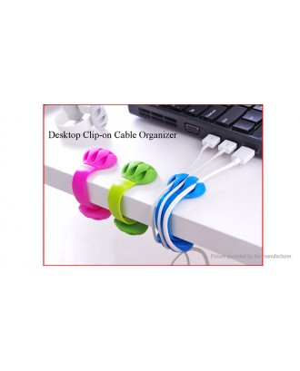 Silicone Desktop Clip-on Cable Holder Wire Management Organizer Winder (4-Pack)