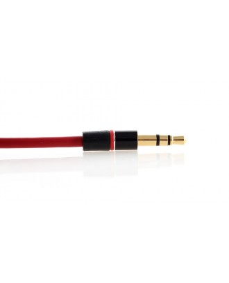 Straight to Right Angle 3.5MM Male-Male Audio Cable - Red (120cm)