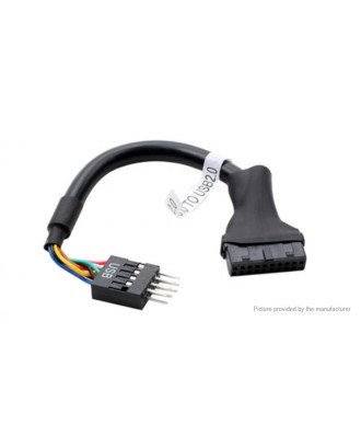 USB 3.0 19-Pin Female to USB 2.0 9-Pin Male Motherboard Cable Converter Adapter