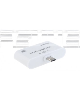 Micro-USB + SD/MicroSD OTG Card Reader w/ Card Adapter