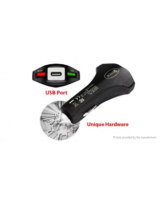 Car Cigarette Lighter Dual USB + USB-C Port QC3.0 Fast Charger